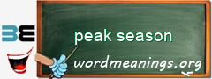 WordMeaning blackboard for peak season